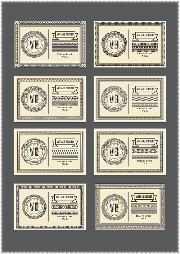 Vintage Borders Pattern Brushes 5 in Photoshop Brushes - product preview 1