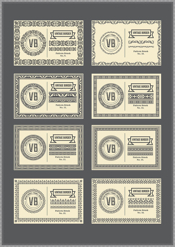 Vintage Borders Pattern Brushes 5 in Photoshop Brushes - product preview 2