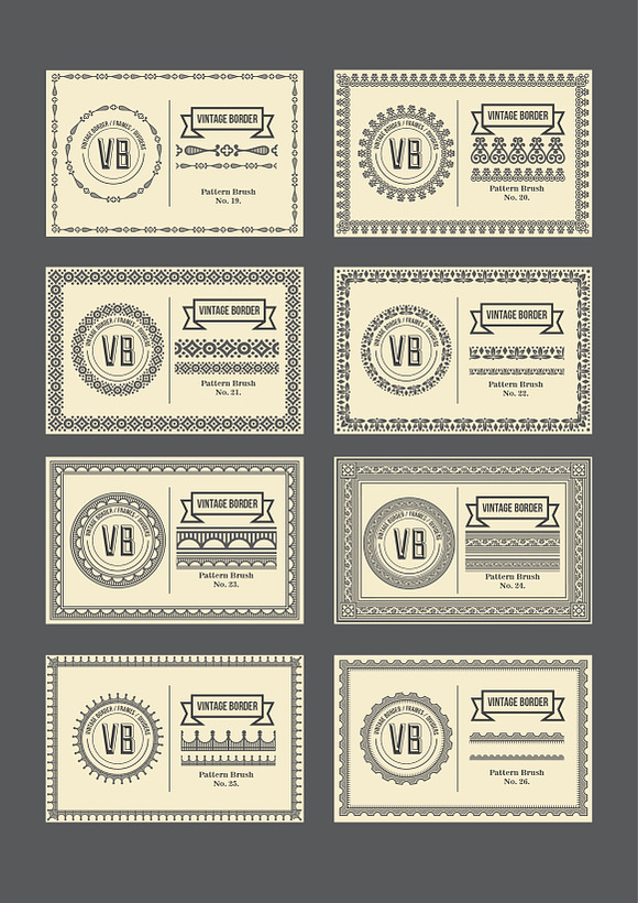 Vintage Borders Pattern Brushes 5 in Photoshop Brushes - product preview 3