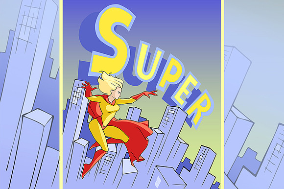 Super lady vector set in Illustrations - product preview 3