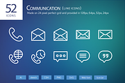 52 Communication Line Icons