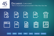 45 Documents Line Icons