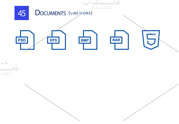 45 Documents Line Icons in Graphics - product preview 3