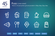 45 Food Line Icons