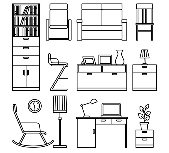 Line furniture icons | Creative Daddy