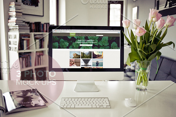 3x Real Photo iMac mockups in Mobile & Web Mockups - product preview 1