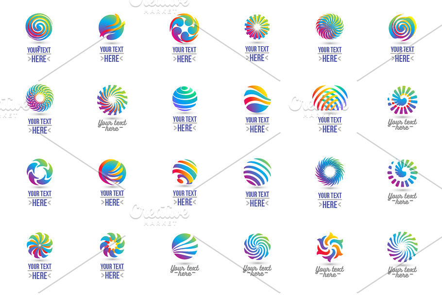 24 Circle logo set in Circle Icons - product preview 8