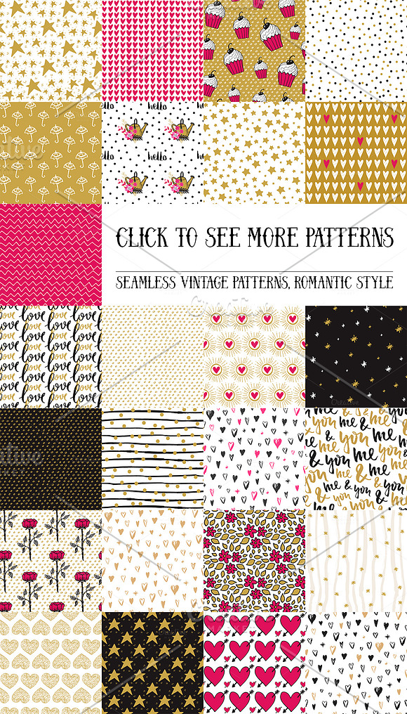 50 Valentine's Day Seamless Patterns in Textures - product preview 1