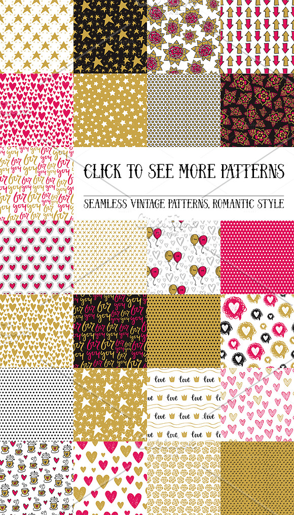 50 Valentine's Day Seamless Patterns in Textures - product preview 2