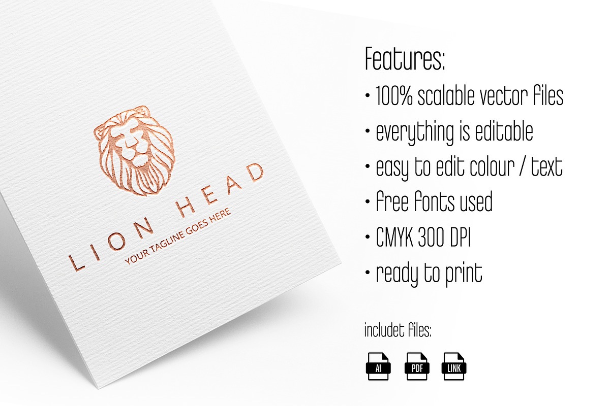 LION HEAD Logo in Logo Templates - product preview 8