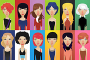 12 x Girls avatars