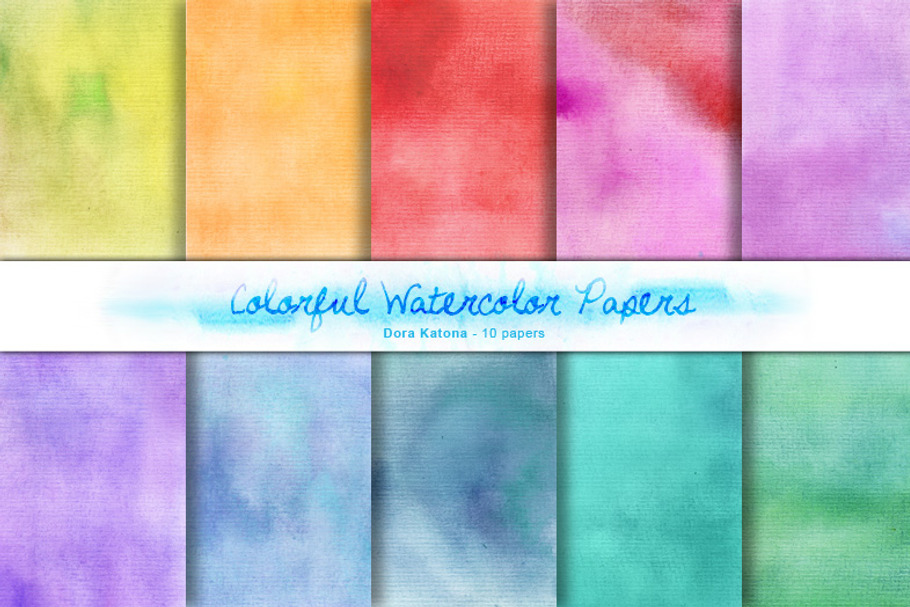 Colorful Watercolor Papers