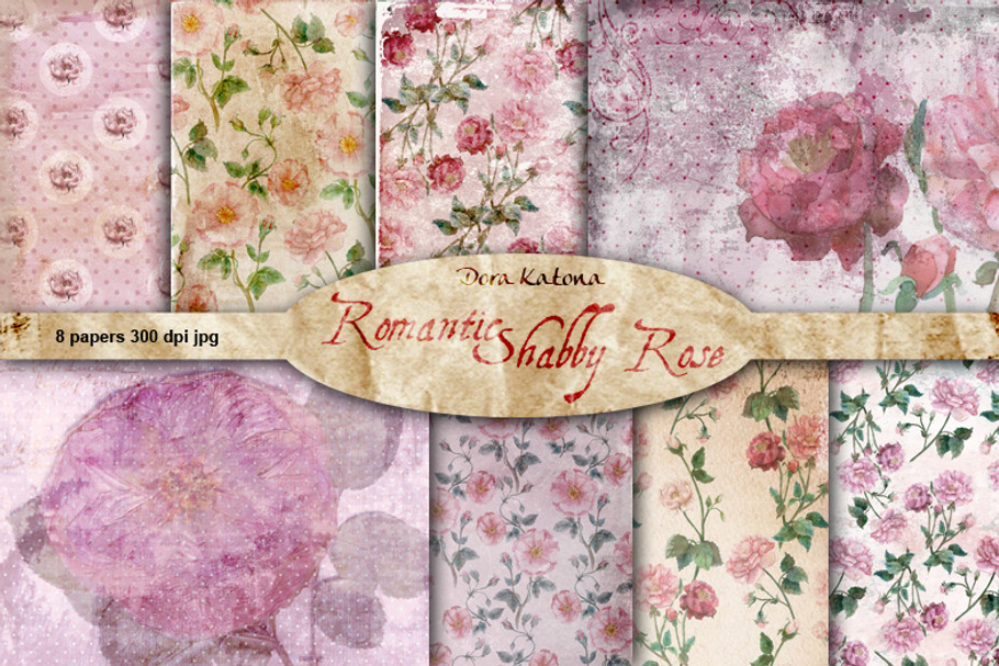 Romantic Shabby Rose Vintage Paper
