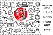Customer Service Doodles set