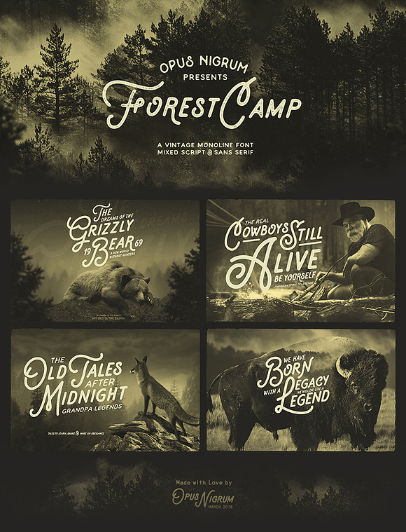 Forest Camp Font + Free Vector Pack in Hipster Fonts - product preview 8