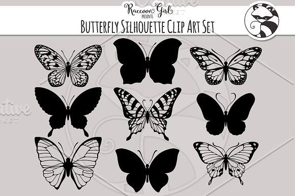 50 Butterfly Silhouettes in Illustrations - product preview 1