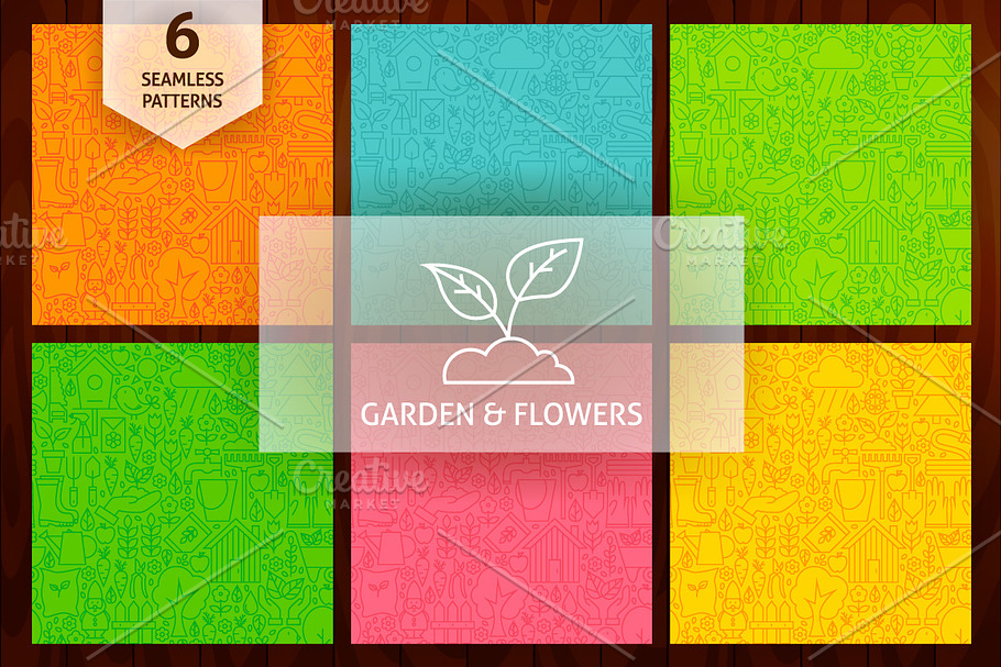 Garden & Flowers Line Tile Patterns in Patterns - product preview 8
