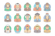 Flat People Cartoon Icons Set