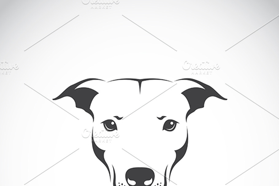 Vector image of a dog head in Dog Icons - product preview 8
