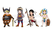 Ancient cartoon warrior set 2
