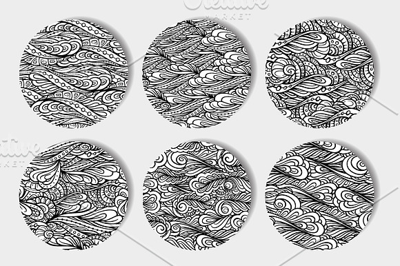 6 black and white seamless patterns  in Patterns - product preview 2