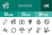 50 Seasons Line Icons