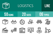 50 Logistics Line Icons