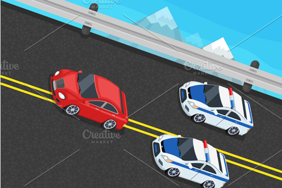 Isometric Police Fines Carм in Illustrations - product preview 8
