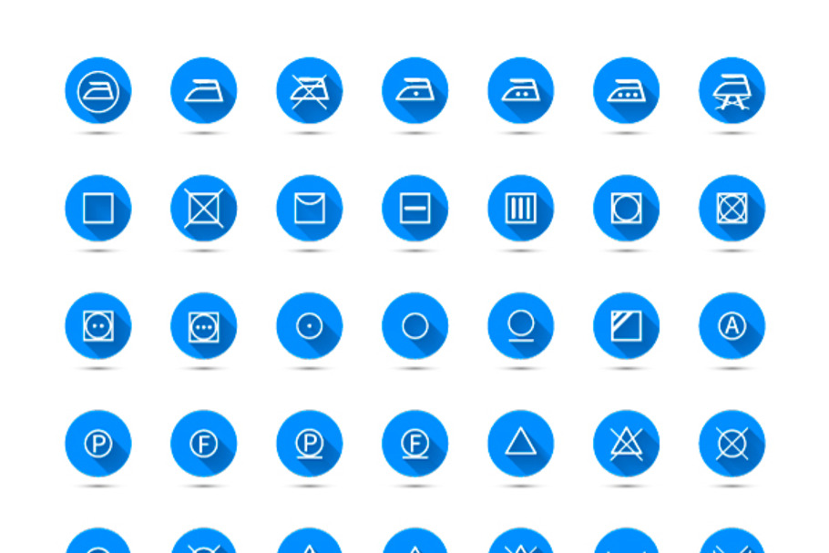 Big set of laundry symbols icons