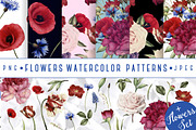 6 seamless floral patterns