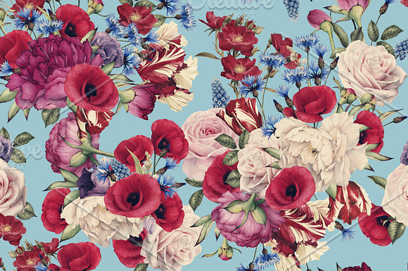 6 seamless floral patterns in Patterns - product preview 3