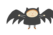 Boy with a bat costume