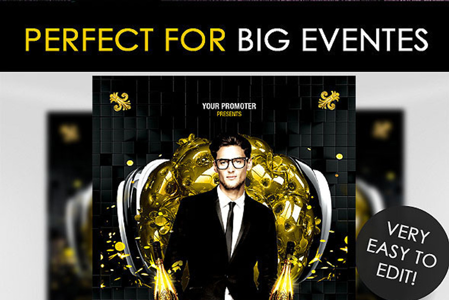 Black Party Template in Templates - product preview 8