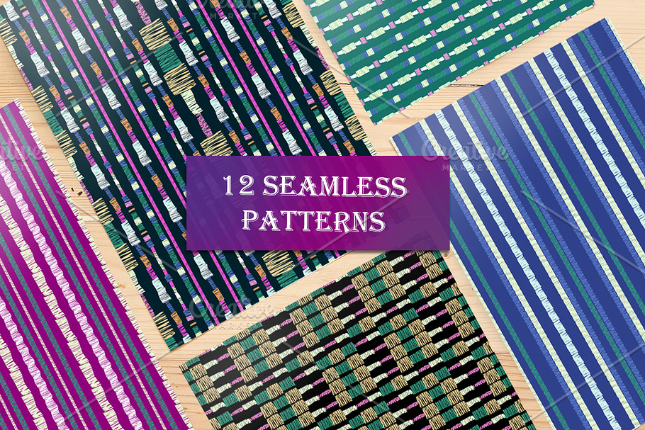 Digital paper set. 12 patterns in Patterns - product preview 8