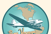 Bon voyage abstract retro plane 