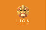 Lion Polygons animal face logo