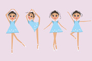 Cute Cartoon Ballerina Girl