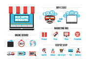isolated online shop infographic