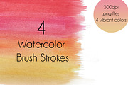 4Watercolor Brush Strokes Background