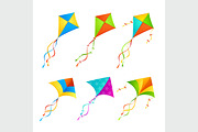Colorful Kite Set. Vector