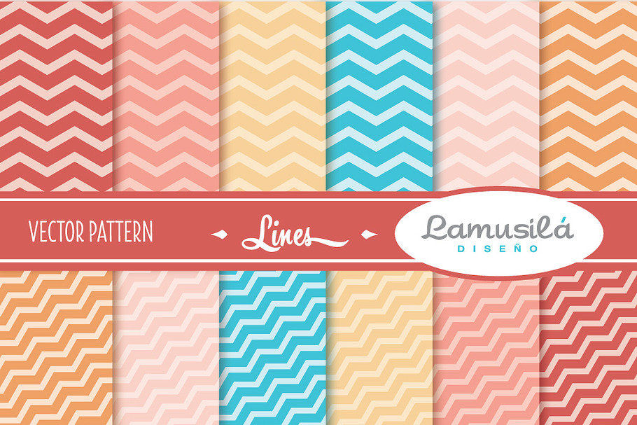Lines Vector Pattern in Patterns - product preview 8