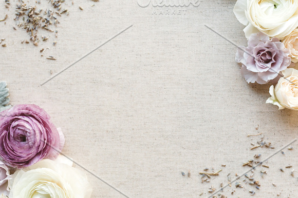 Purple and Linen Floral Stock Photo in Product Mockups - product preview 1