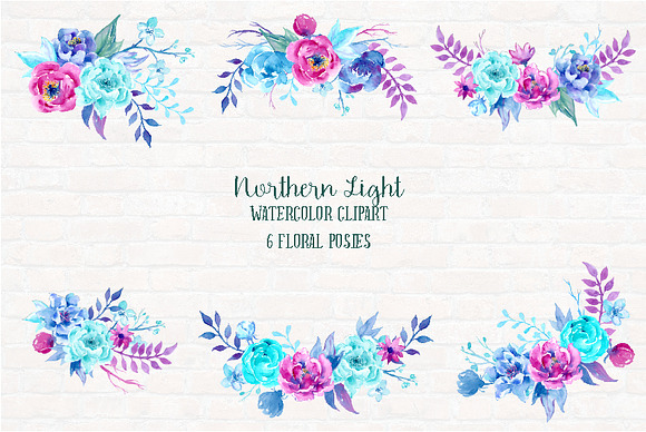 Watercolor Clipart Northern Light in Illustrations - product preview 2