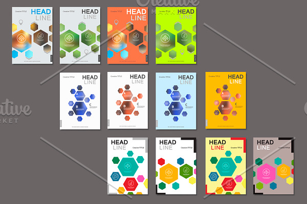 Design template abstract hexagonal
