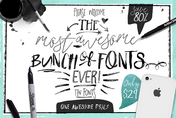 Bundle of Fonts 2 in 1  in Script Fonts - product preview 1