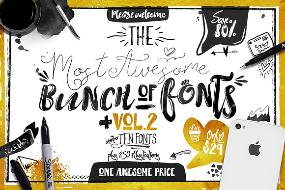 Bundle of Fonts 2 in 1  in Script Fonts - product preview 12
