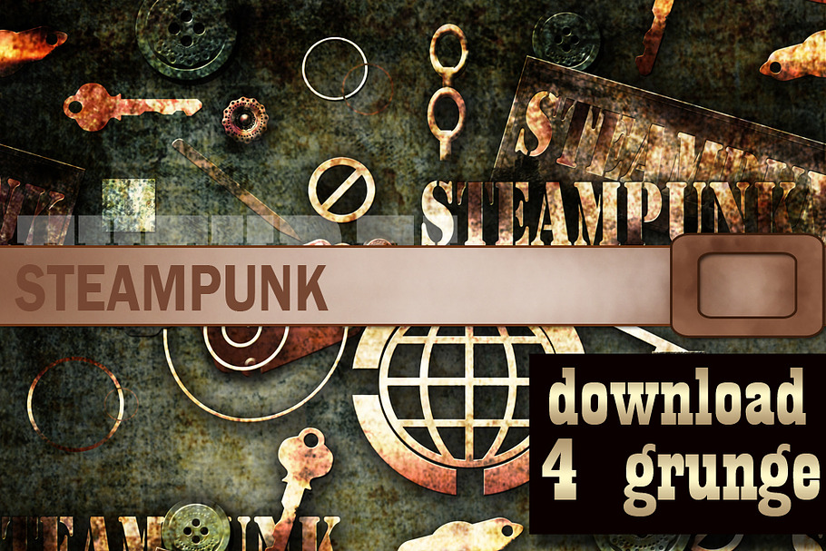 Mechanical steampunk grunge print in Patterns - product preview 8