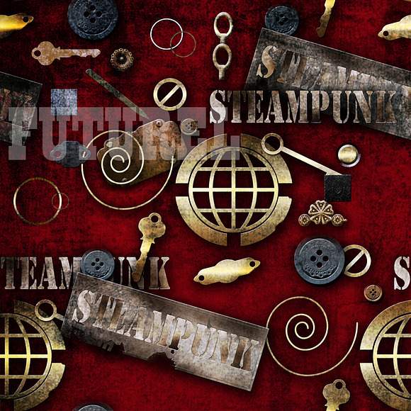 Mechanical steampunk grunge print in Patterns - product preview 4