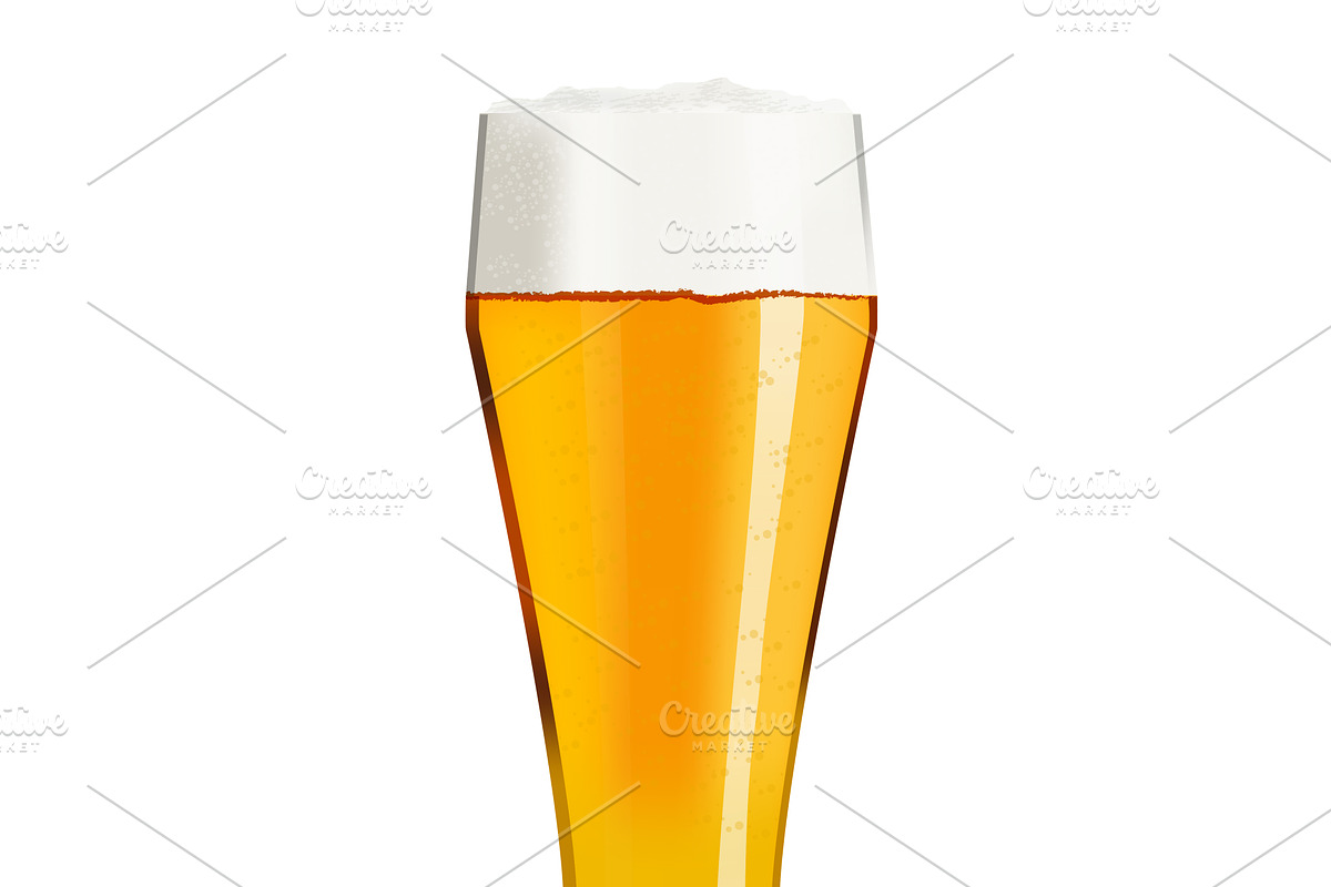 Glass of  light beer  in Objects - product preview 8