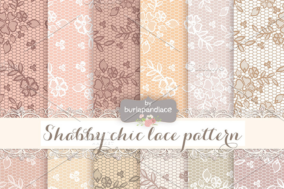 Lace nude shabby chic pattern